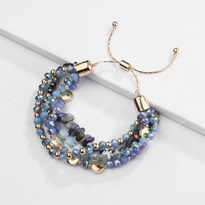 Moda mücevher çok katmanlı kristal doğal taş kadınlar için boncuklu bilezik örgülü istiflenmiş bilezikler moda mücevherbraceletler katman bilezik dişi taş