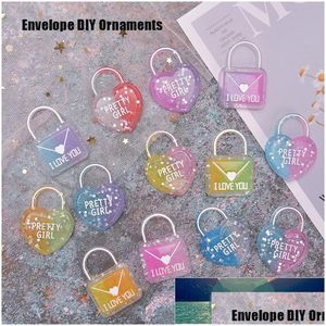 Dekorative Objekte Figuren Mode Glänzender Umschlag Simulation Key Lock Kopf Flatback Harz Kawaii DIY Hang Ornamente mit Löchern F DHL3E