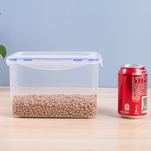 Fyrsidig spänne crisper box pp plastförseglad låda frukt bento box mikrovågsugn uppvärmd matlagringslåda 3000 ml 1222014