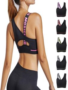 Letter Straps Sport Bra High Elastic Joga Tops Wyściełane push up fitness Brassere Fitness Tank Top Kobiet Sport Yoga Bra9657261