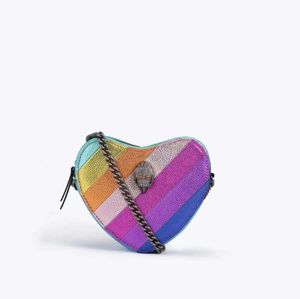 Borsa Kurt Geiger borse arcobaleno di alta qualità Pelle londra di lusso Strisce da donna Borsa a tracolla hobo Moda uomo frizione catena tote Messenger da viaggio crossbody marea