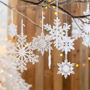 Decorações de Natal Natal Floco de Neve Forma Pingente Lantejoula Transparente Árvore de Natal Enfeites Pendurados Navidad Ano Decorações para Casa 231027