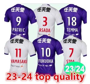 2023 24 KYOTO SANGA MENS PATRIC SOCCER JERSEYS FUKUOKA YAMASAKI SOTA ASADA TEMMA HOME PURPLE AWAY White Football Shit