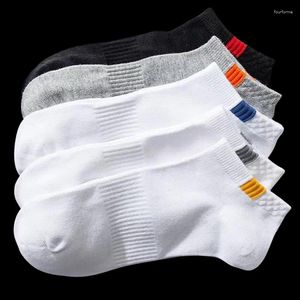 Men's Socks 5 Pairs Summer Cotton Short Fashionable And Breathable Boat Comfortable Casual White