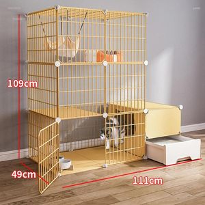 Gaiolas transportadoras para gatos, para casa, interior fechado, casa integrada com banheiro, super grande espaço livre, gaiola para gatos