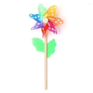 Garden Decorations Windmill Toys Children Kids Decoration 7 Leaves Colorful Outdoors Spinner