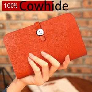 European And American Trendy Brand Wallet 100% Calfskin Multifunctional Large-capacity Wallets2892