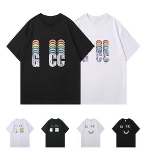 デザイナー新しいカラー印刷文字黒と白のTシャツ高品質のカジュアルファッションスポーツルーズTシャツM-3XL