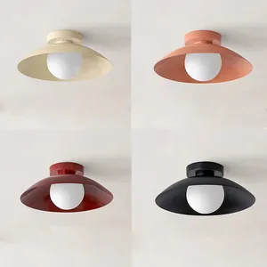 Luzes de teto nórdico led minimalista macaron ferro lâmpada lâmpadas para sala estar quarto corredor entrada varanda luminárias