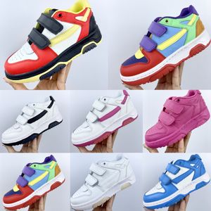 Kids Sneakers Low Designer Out ofs Office Toddler Shoes Boys Girls Tops Trainers Children Youth Shoe Black White Blue Red Pink ow Vintage Sneaker size U5nl#