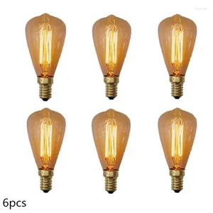 6PCS/ロット電球ランプEDISON REPRODUCTION 40 WAE14 ST48 DIMMABLE白熱ヴィンテージライト40Wウォームホワイト220-240V