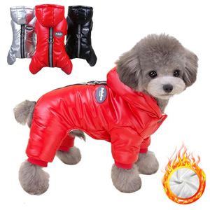 Ubrania psa Wyściełana zimowa szczeniąt Wodoodporne ubrania dla chłopców dla małych psów ciepłe shih tzu dół kurtka Chihuahua kombinezonu Yorkie Costume 231027