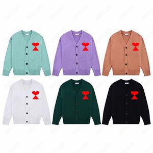 2024 France Amis Cardigan Designer Knitted Women Sweaters Man Jumper Sweater High End Quality 780g Cloth Unisex Heart Pattern Design Wholesale Instock