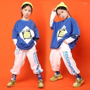Sahne Giymek Çocuklar Kızlar İçin Dans Hip Hop Kostümleri Erkek Tişört Pantolonları Caz Balo Salonu Dans Modern Gösteri Giysileri