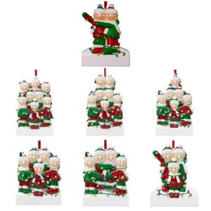 Enfeites de Natal de resina personalizados Pingente Decorações de Natal para família 1028