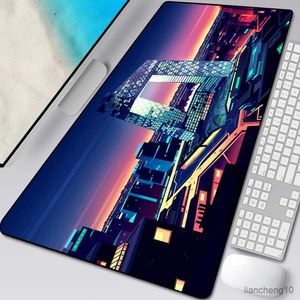 Musdyna handleds anime söt stadsmus kudd utskrift dator spelare lås kant mousepad 900x400 xxl tangentbord pc skrivbord pad non-halp gummi pad r231028