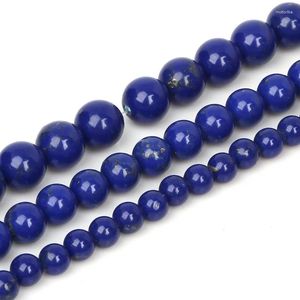 6mm 8mm 10mm lapis lazuli yuvarlak sentetiz satan boncuklar boyalı 15 