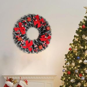 Decorative Flowers Door Christmas Wreath Bow Decor Ornament Decoration For Farmhouse Porch Wall