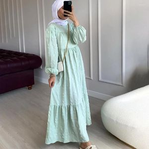 Abbigliamento etnico Donna Abito Abaya musulmano Casual Ramadan Hijab Dubai Turchia Caftano Abito ampio femminile Elegante moda Islam Maxi abiti