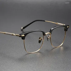 Sunglasses Frames 56404 Men's Luxury Titanium Alloy Eyebrow Frame Prescription Glasses Square Korean Optical