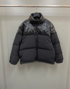 2023 Herbst/Winter Neue Pufferjacke aus glänzendem geprägtem Leder und 90 % weißen Gänsedaunen EUROSIZE