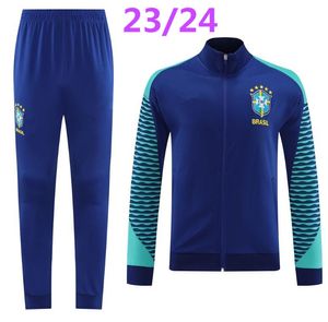 2023 2024 Soccer Brasilien Tracksuit Man Jacket Long Zipper G.Jesus Coutinho Brasil Camiseta de Futbol Richarlison 23 24 Brasilien Fotbollskjorta Maillot Kit Training Suit