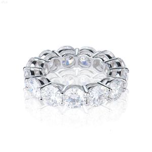 Hiphop grossist 4mm 6mm 925 sterling silver rodiumpläterad gra vvs d färg diamant moissanit full evighet tennisring