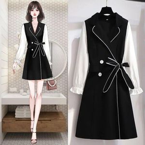 Casual Dresses Dress Autumn Winter 2023 Long Sleeved Suit Skirt Women's Evening Formal Elegant Spring Clothes Sleeve Loose Korean