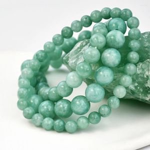 Strang natürliche grüne Jade Stein Perlen Armband für Frauen Schmuck Geschenke