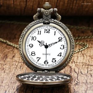 Pocket Watches Sovjet Sickle Hammer Style Quartz Watch Halsband Bronze Pendant Clock CCCP Ryssland Emblem Communism Top Gifts