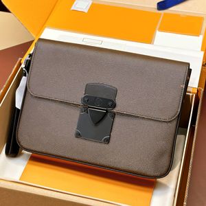 Зеркальные качественные сумки на ремне Дизайнерский замок А4 Сумочка Messenger Crossbody Натуральная кожа Элегантная офисная роскошная сумка для покупок Кошелек с клапаном 27 см с коробкой L245