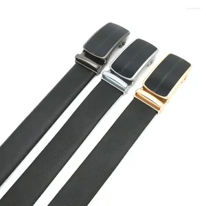 Belts Men's Leather Belt Cowhide Alloy Buckle With Lychee Grain Automatic Business And Leisure