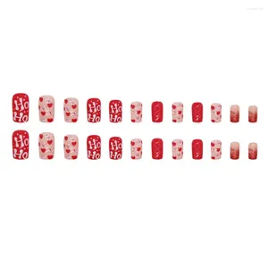 Накладные ногти, набор для искусственных ногтей, рождественские носимые праздничные серии, маникюрные советы для женщин, гель с полным покрытием, поддельные с
