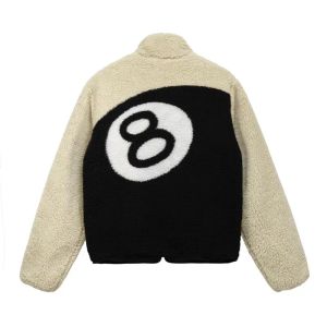 Stussy Hoodie Mens Jackets Stussy Jacket Reversible Student Dubbelsidig höst Vinter tjock termisk 8 Balljacka Lamb Wool Jacket Tech Fleece CP Hoodie 428