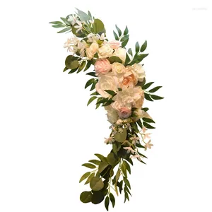 Fiori decorativi 4 pezzi fiore artificiale benvenuto ospite di nozze arco sfondo disposizione della parete decorazione della scrivania del check-in