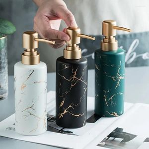 Dispensador de sabão líquido textura de mármore garrafa de loção cerâmica banheiro sub-engarrafamento shampoo chuveiro gel mão desinfetante garrafa
