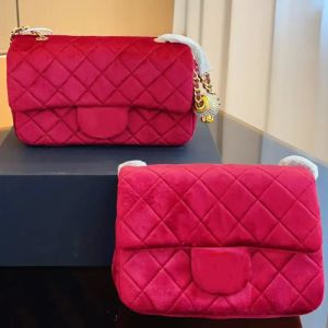 Bolsas de designer de veludo Flap Mulheres Fap Bolsa Clássica Corrente de Ouro Bolsa Luxurys Crossbody Bag Moda Único Ombro Moda Totes Tote Bag Designer Dois Tamanhos