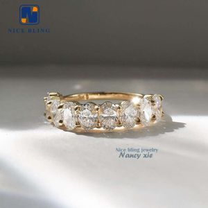 Benutzerdefinierter Moissanit-Gold-Verlobungsring, Schmuck, runder Brillantschliff, Vvs-Diamant, Hochzeit