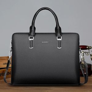 Laptop Bags Luxury Genuine Leather Men's Briefcase Zipper Shoulder Messenger Bag Executive Tote Hand Business Male Computer 231027