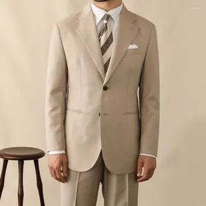 Garnitury męskie vintage khaki pojedynczy designerka piersi garnitur dwuczęściowy przyjęcie weselne Bankiet Mężczyźni Slim Fit Costume Homme Mariage