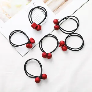 Hair Accessories 3Pcs/Set Sweet Girl Red Geometry Stars Knotted High Elastic Ring Basic Bands Ties Scrunchie Ponytail Holder Headwear