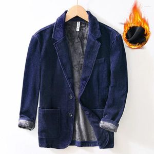 Giacche da uomo L131 Cappotto in velluto a coste addensato Semplice Casual Allentato Versatile Moda quotidiana Manica lunga Autunno Inverno Bel top maschile