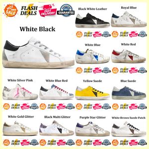 Designer Shoes Golden Women Super Star Brand Men New Release Italy Sneakers Sequin Classic White Do Old Dirty Casual Shoe Lace Up Woman Man