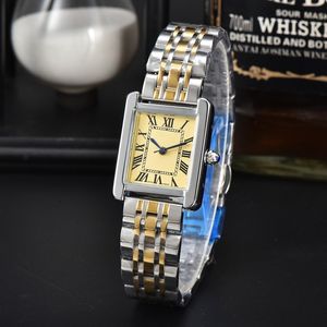 Luxury Fashion Women Watches rostfritt stål Square Subdial Working Male Armtwatches Top Brand Relogio Feminino Waterproof Tank måste designa lady klocka