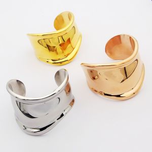 Chic T-Letter Bone Cuff Bracelet in Silver Titanium Steel for Women