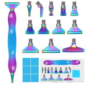 Konst och hantverk 5D Diamond Målning Point Drilling Pen Set Harts Material Mermaid Colorful Alloy Metal Tip Mosaic Embroidery Tool 231027