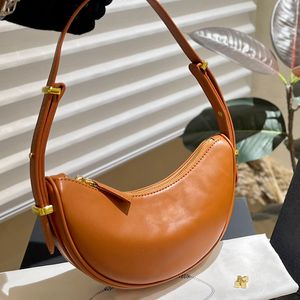 Neue Modedesigner-Tasche Hobo Pea Unterarm Weiches Rindsleder Täglicher Reißverschluss Einkaufsschulterhandtasche Hochwertige Brieftasche Schulranzen Verstellbarer Gürtel Pra-Taschen