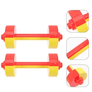 Halteres 2 pçs crianças haltere casa crianças pesos playset exercício ao ar livre abs brinquedo interativo pequeno fitness criança esportes brinquedos