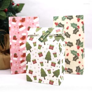 Geschenkpapier Frohe Weihnachten Süßigkeiten Tasche Lebensmittel Kekse Verpackung Papiertüten Party Dekor liefert 6 teile/los