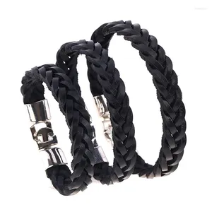 Bangle European och American Leather Woven Armband For Men Style Fashion Jewelry Accessories
